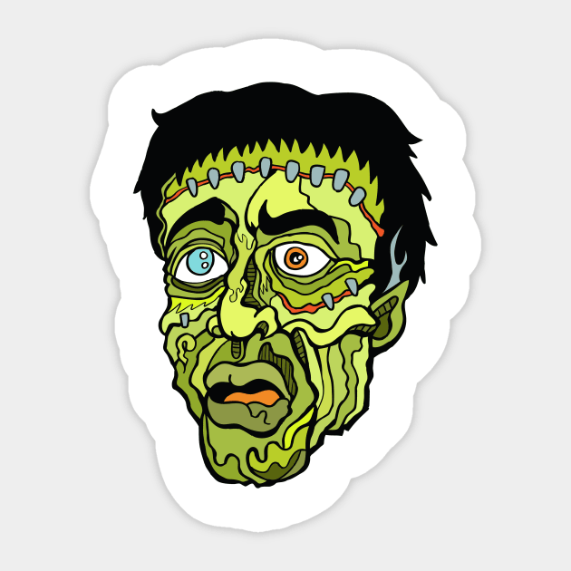 Curse Of Frankenstein Sticker by rossradiation